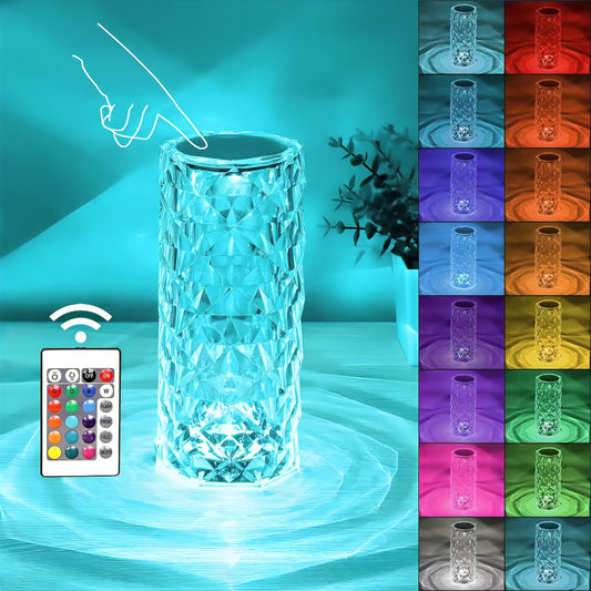 3D Crystal Rose LED Lamp